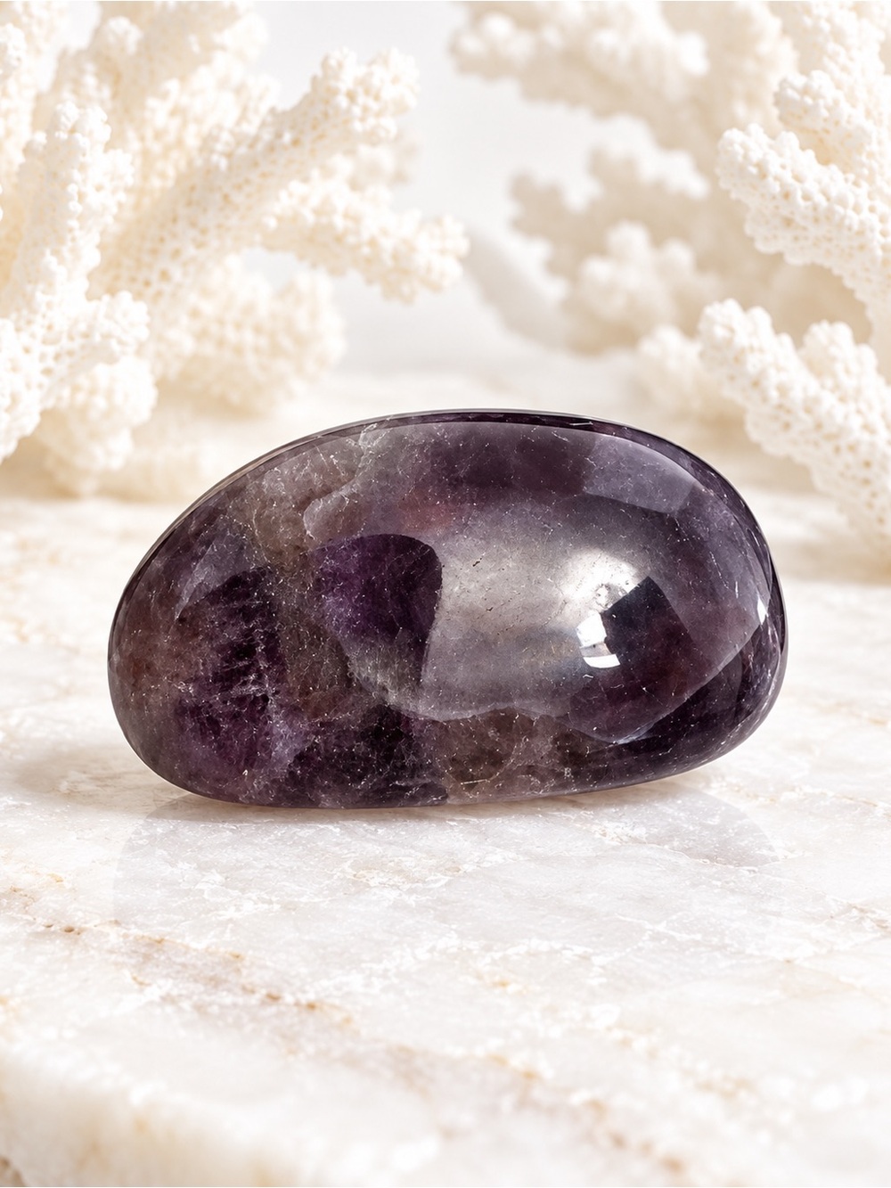 Polished Amethyst Palm Stone - Deep Purple Home Accent